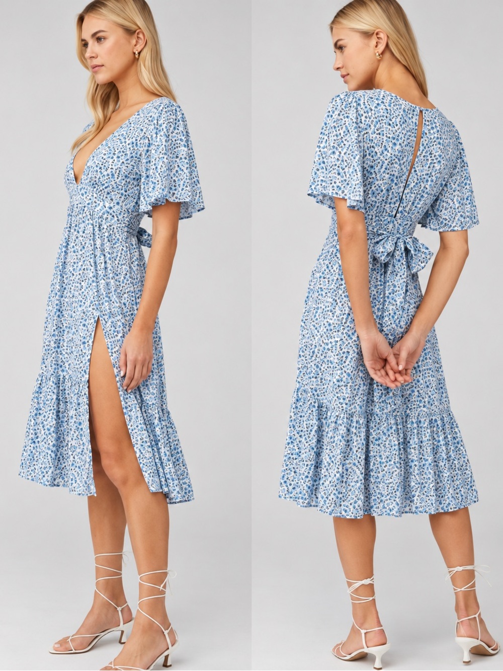 Stillwater The Britton Midi Blue Floral SunDress Size XS